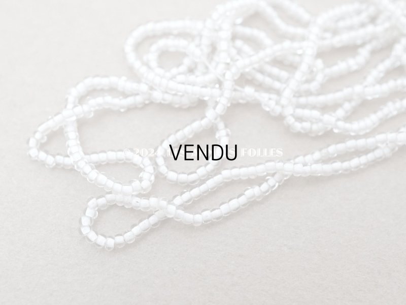 画像4: アンティーク シードビーズ ガラス製 クリア&ホワイト 15g