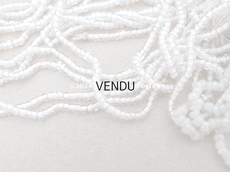 画像5: アンティーク シードビーズ ガラス製 クリア&ホワイト 15g