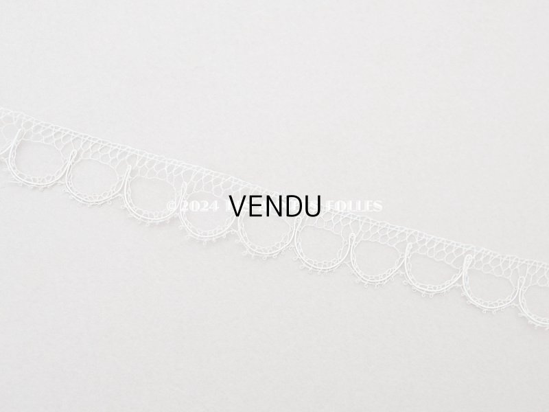 画像4: 1900年頃 アンティーク シルク製 スカラップレース パーダーブルー＆エクリュ