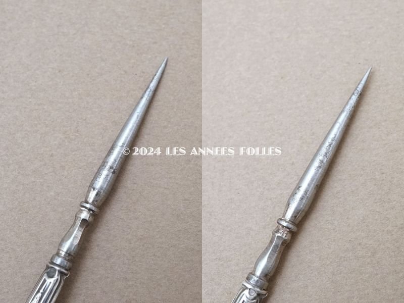 画像18: 1900年頃 アンティーク シルバー製 リボン&薔薇模様 ソーイングセット 裁縫道具