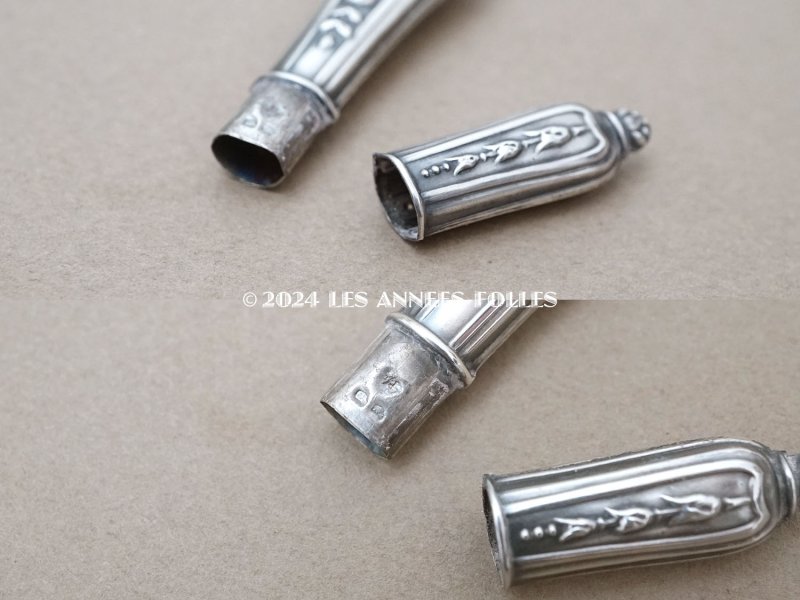 画像7: 1900年頃 アンティーク シルバー製 リボン&薔薇模様 ソーイングセット 裁縫道具