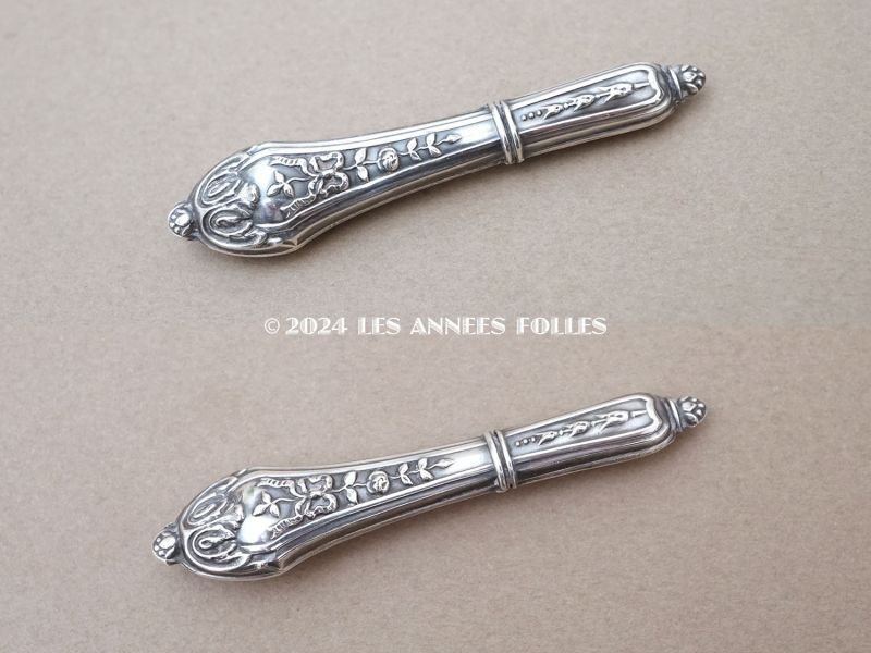 画像4: 1900年頃 アンティーク シルバー製 リボン&薔薇模様 ソーイングセット 裁縫道具