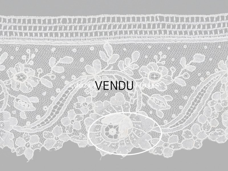 画像10: 19世紀末  アンティーク ポワンドローズ　ニードルレース 0.91m『ポワン・ド・ガーズ』『ポワン・ド・ローズ』 