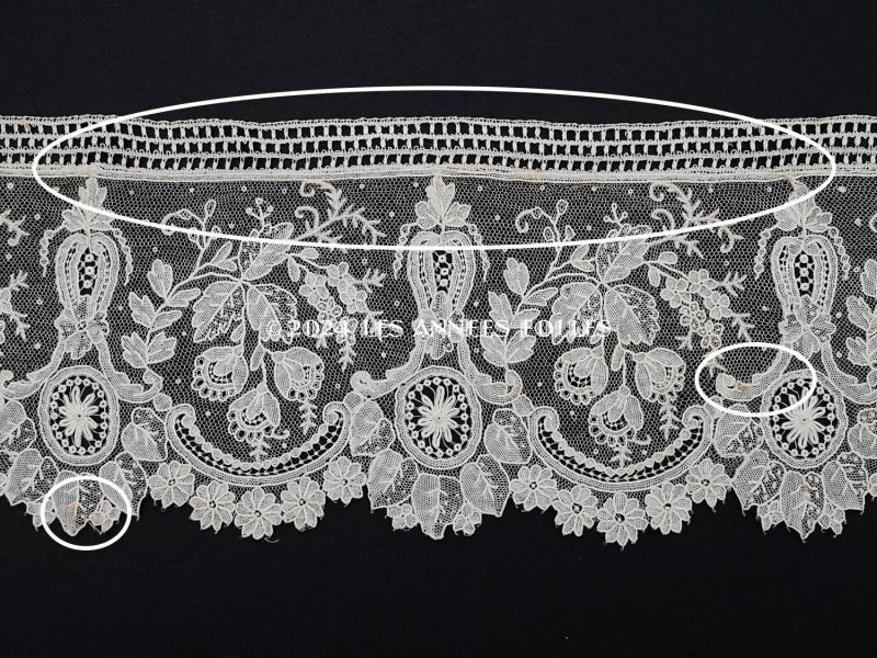 画像13: 19世紀末 アンティーク ニードルレース ポワンドガーズのボーダー 77cm 　10cm幅【ポワン・ド・ガーズ】 