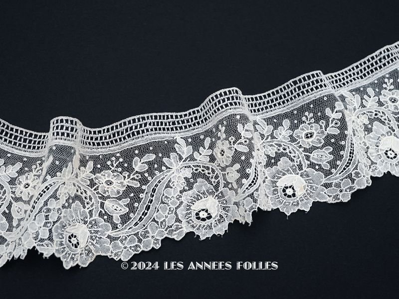 画像1: 19世紀末  アンティーク ポワンドローズ　ニードルレース 0.91m『ポワン・ド・ガーズ』『ポワン・ド・ローズ』 