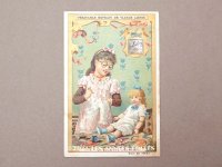 1889年 アンティーク クロモ 人形と遊ぶ少女 NO.2 LA CULOTTE DECHIREE - LIEBIG -