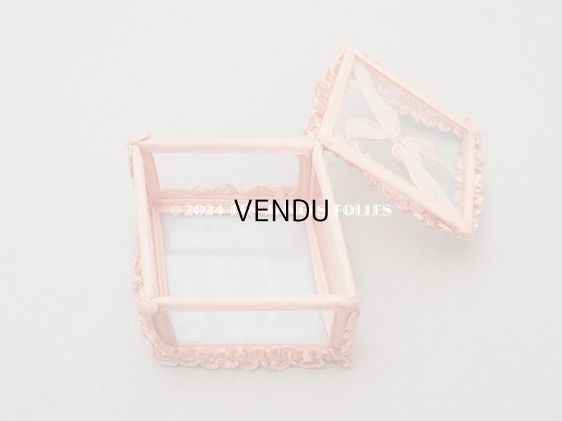 画像5: アンティーク リボンワークのジュエリーボックス サーモンピンク