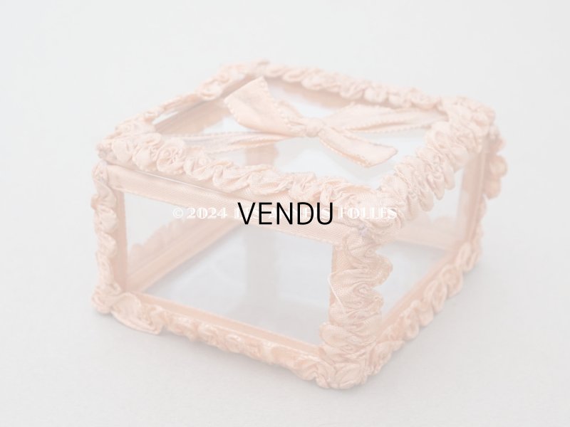 画像6: アンティーク リボンワークのジュエリーボックス サーモンピンク