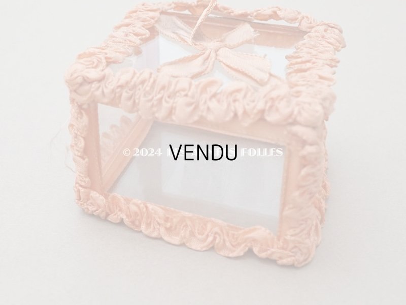 画像7: アンティーク リボンワークのジュエリーボックス サーモンピンク