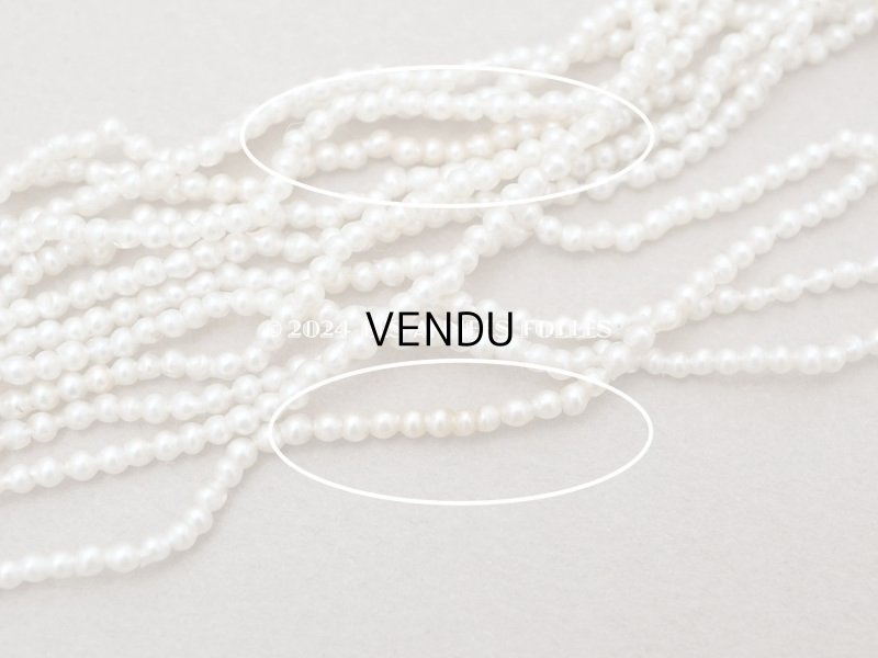 画像4: 1910~1920年頃 アンティーク 極小 1.75mm フェイクパール  スフレビーズ 吹きガラス製ビーズ