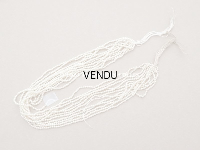 画像8: 1910~1920年頃 アンティーク 極小 1.75mm フェイクパール  スフレビーズ 吹きガラス製ビーズ