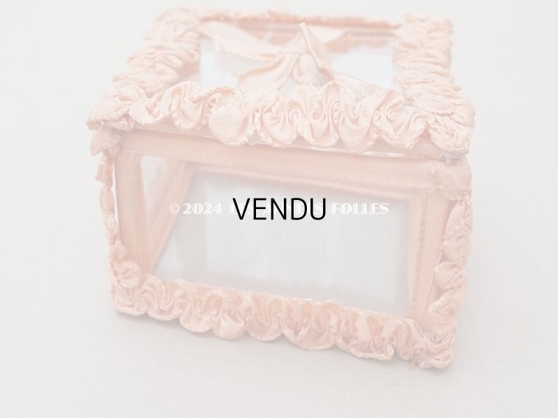 画像9: アンティーク リボンワークのジュエリーボックス サーモンピンク