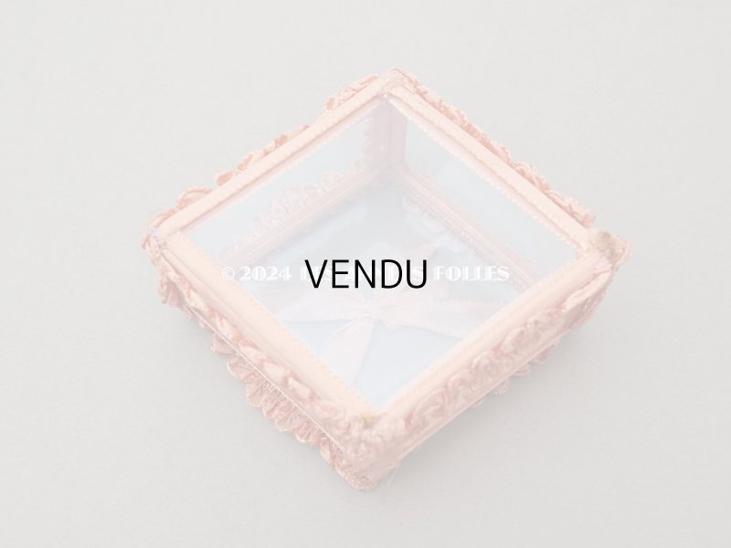 画像4: アンティーク リボンワークのジュエリーボックス サーモンピンク