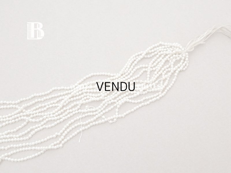 画像6: 1910~1920年頃 アンティーク 極小 1.75mm フェイクパール  スフレビーズ 吹きガラス製ビーズ