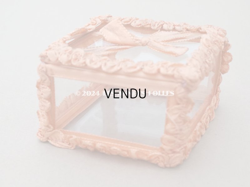 画像8: アンティーク リボンワークのジュエリーボックス サーモンピンク