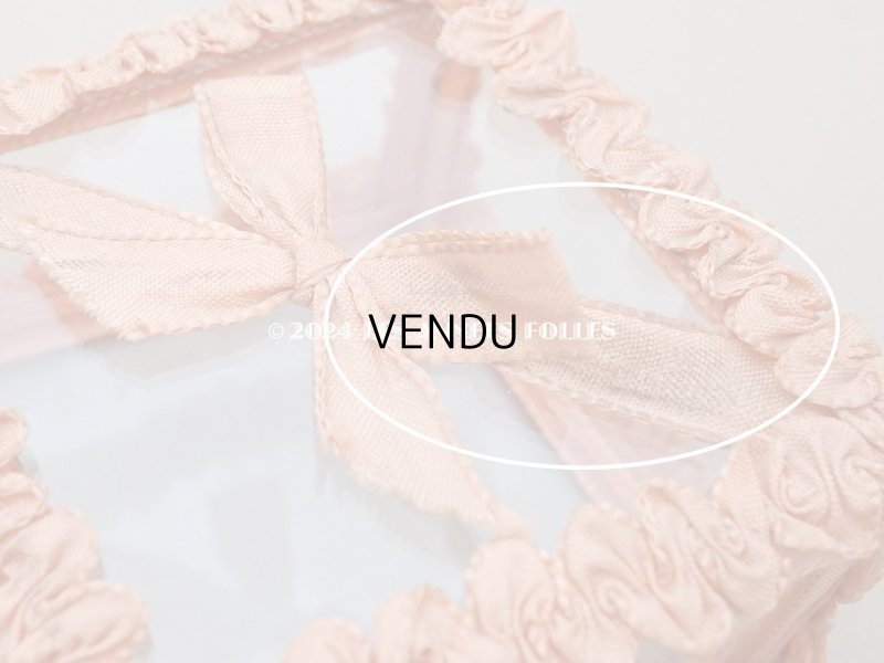 画像3: アンティーク リボンワークのジュエリーボックス サーモンピンク