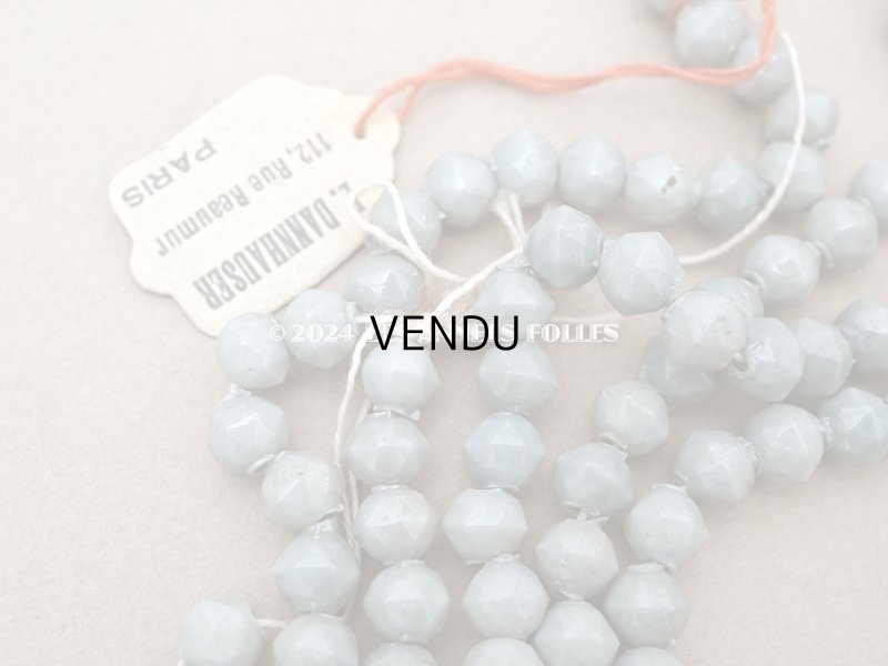 画像7: アンティーク スフレビーズ カット入り グレイッシュグリーン　約6~6.5mm  吹きガラス製ビーズ