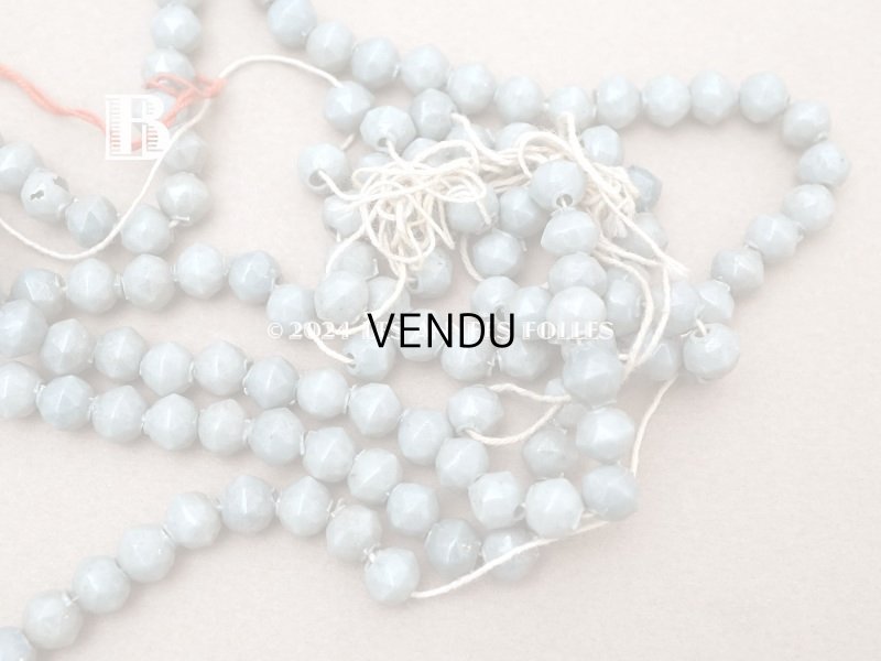 画像5: アンティーク スフレビーズ カット入り グレイッシュグリーン　約6~6.5mm  吹きガラス製ビーズ