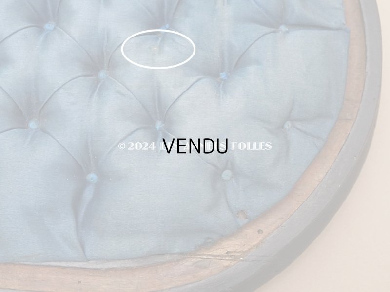 画像11: 19世紀 アンティーク ブルーのシルククッション付き 黒い木製の台座