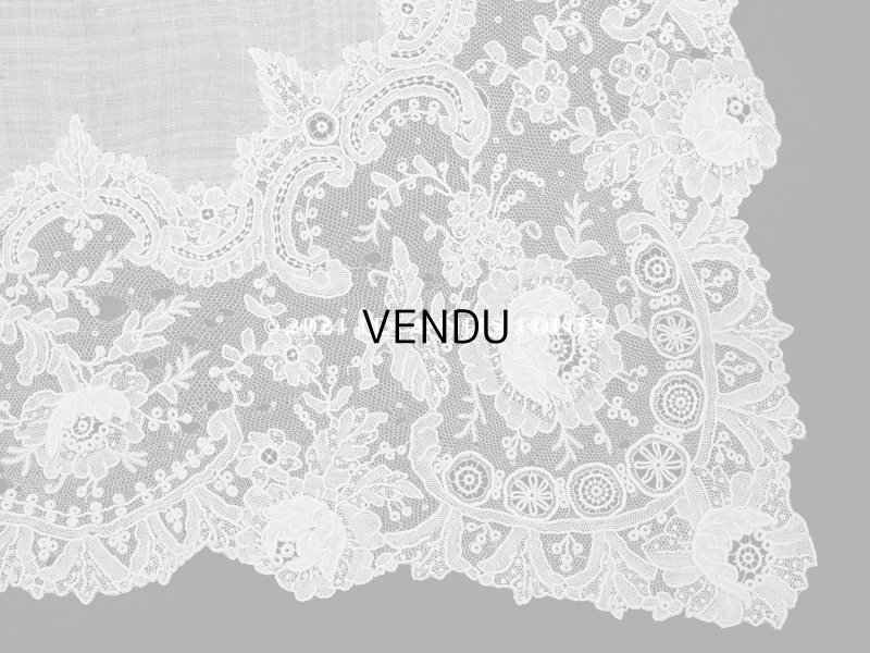 画像10: アンティーク ポワンドローズ 結婚式のハンカチ ポワン・ド・ガーズ