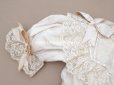 画像3: 19世紀 アンティーク 洗礼式のベビードレス パフスリーブ パウダーピンクのシルクリボン