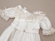 画像15: 19世紀 アンティーク 洗礼式のベビードレス パフスリーブ パウダーピンクのシルクリボン
