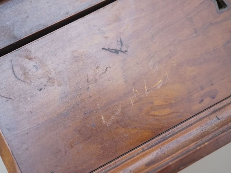 画像7: 19世紀 アンティーク ジュエリーボックス ラヴェンダー色のシルククッション イニシャル入り