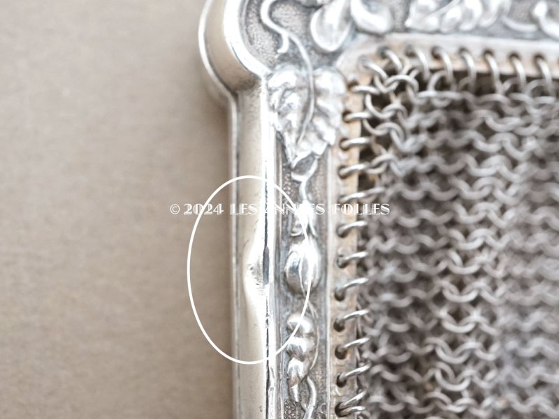 画像8: 1900年頃 アンティーク 菫のモチーフ シルバー製 メタルメッシュのバッグ 