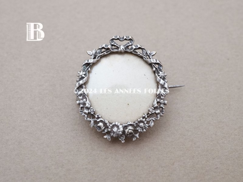 画像7: アンティーク リボン&花のガーランド フォトフレームのブローチ