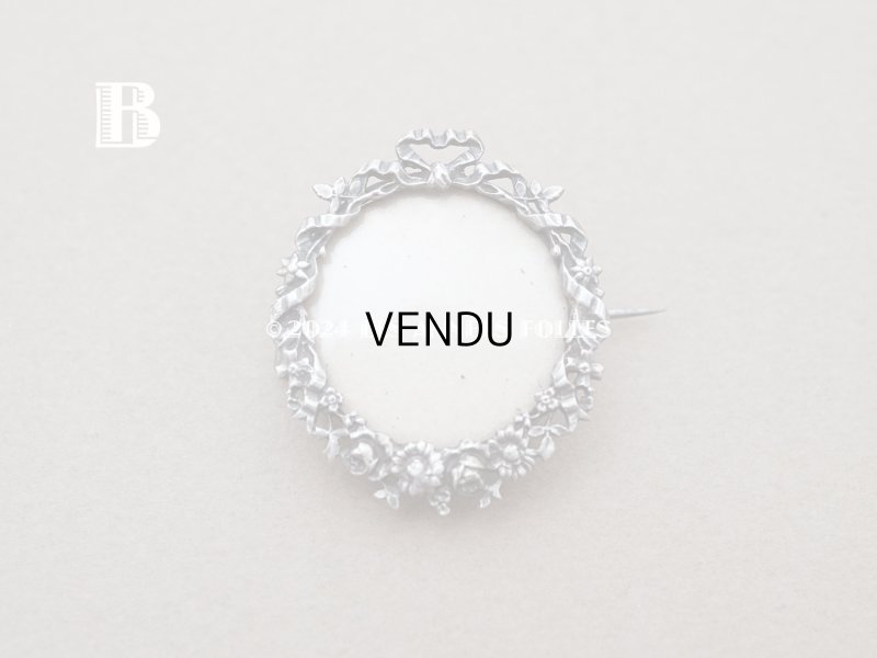 画像7: アンティーク リボン&花のガーランド フォトフレームのブローチ 