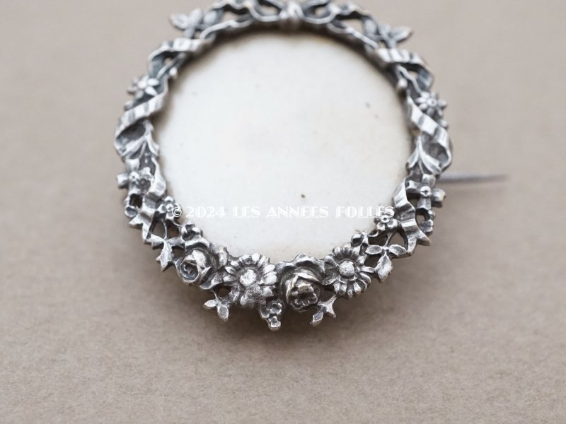 画像9: アンティーク リボン&花のガーランド フォトフレームのブローチ