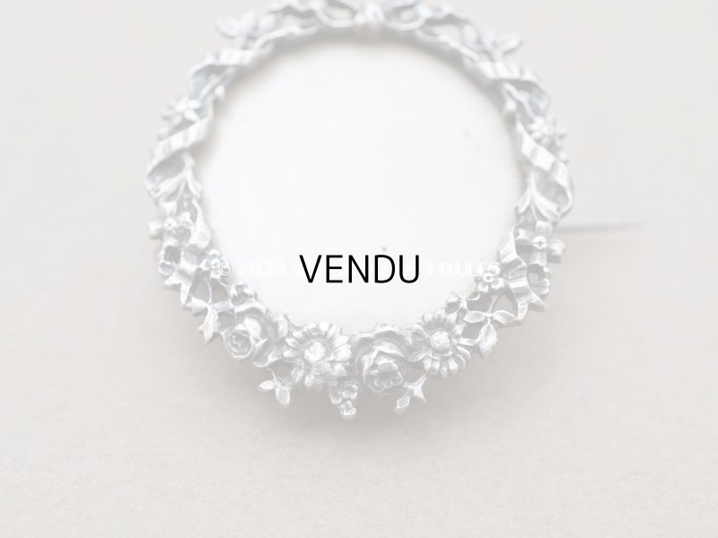 画像9: アンティーク リボン&花のガーランド フォトフレームのブローチ 