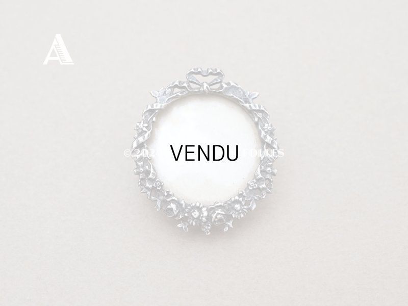 画像2: アンティーク リボン&花のガーランド フォトフレームのブローチ 