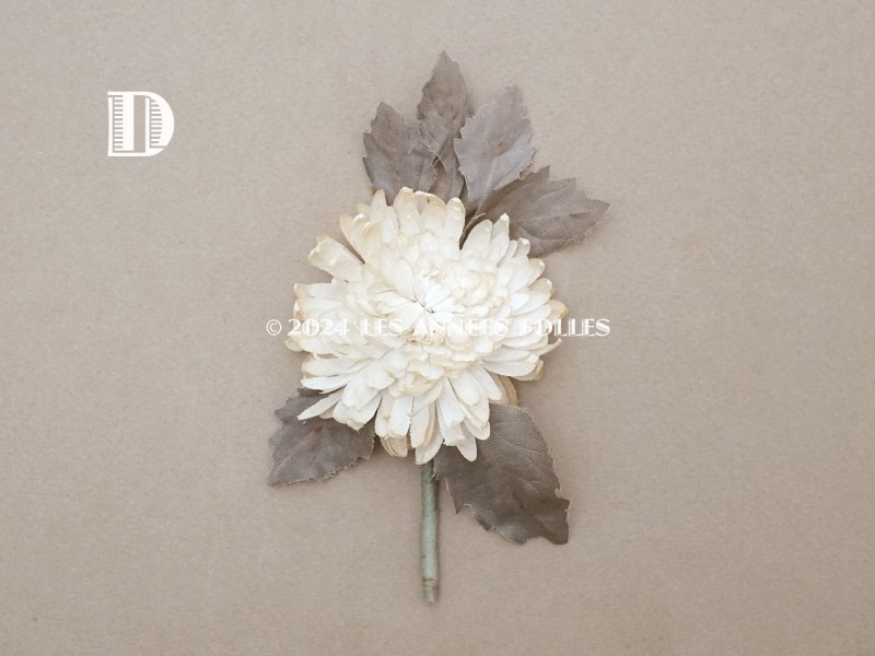 画像10:  アンティーク 布花 西洋菊 クリザンテーム オフホワイト