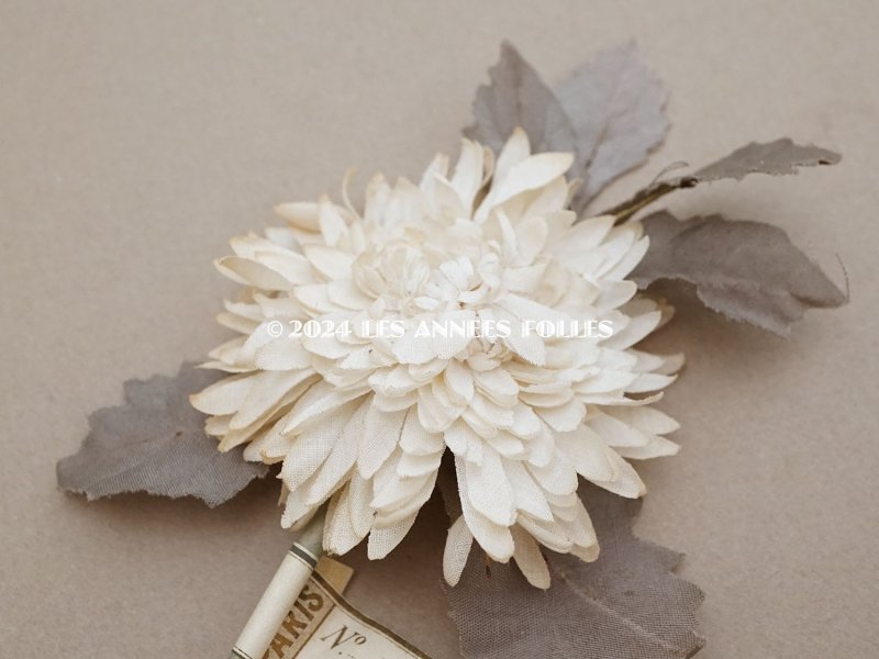 画像4:  アンティーク 布花 西洋菊 クリザンテーム オフホワイト
