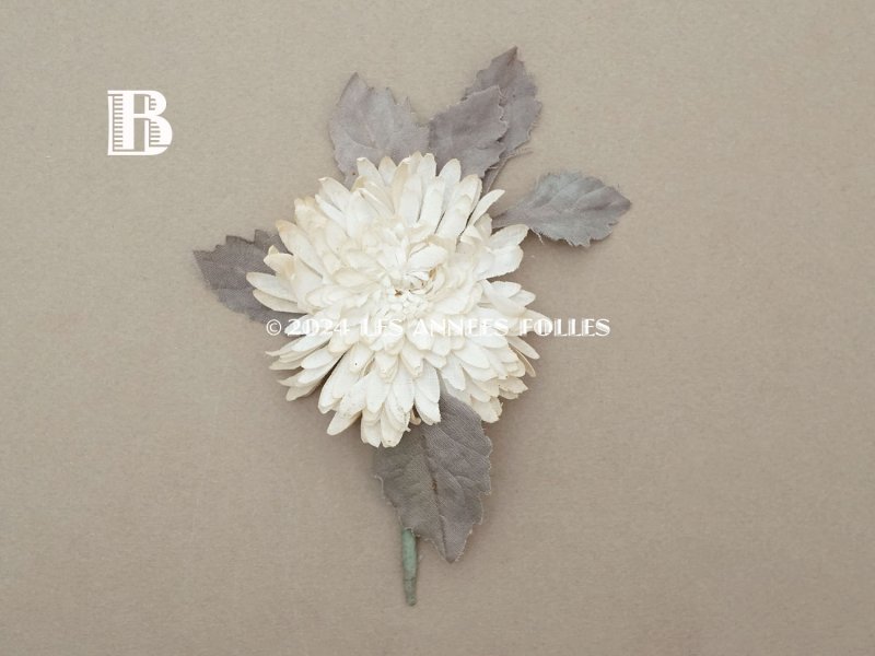 画像6:  アンティーク 布花 西洋菊 クリザンテーム オフホワイト