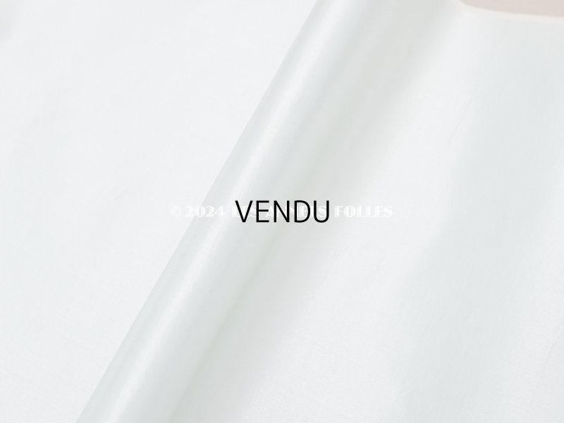 画像4: 19世紀 アンティーク ファブリック シルクサテン　パウダーブルー 60×125cm