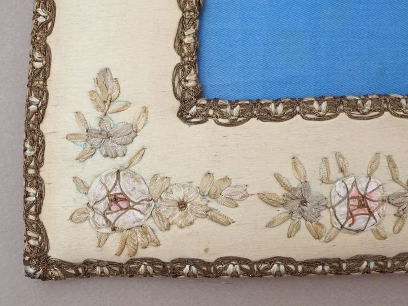 画像7: *蚤の市*アンティーク フォトフレーム  薔薇のリボン刺繍