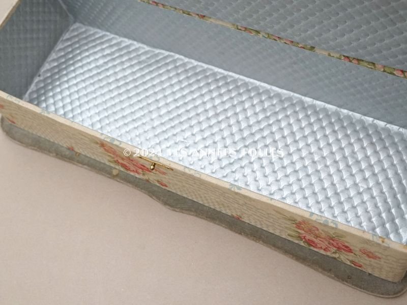 画像13: アンティーク グローブボックス 薔薇模様のカルトナージュボックス　