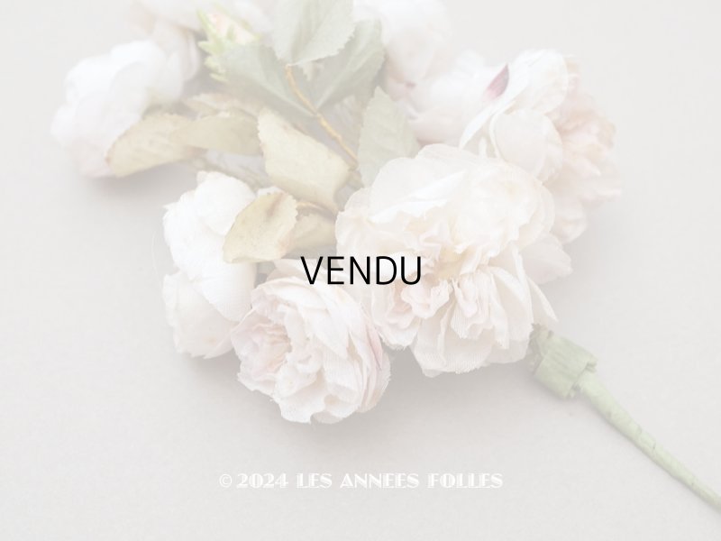 画像5: アンティーク 薔薇の布花のブーケ パウダーピンク　クウォーターロゼット咲き