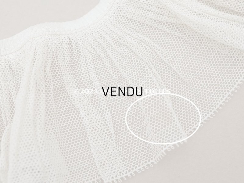 画像8: アンティーク チュールレースのフリルリボン エクリュ 80cm 6.5cm幅