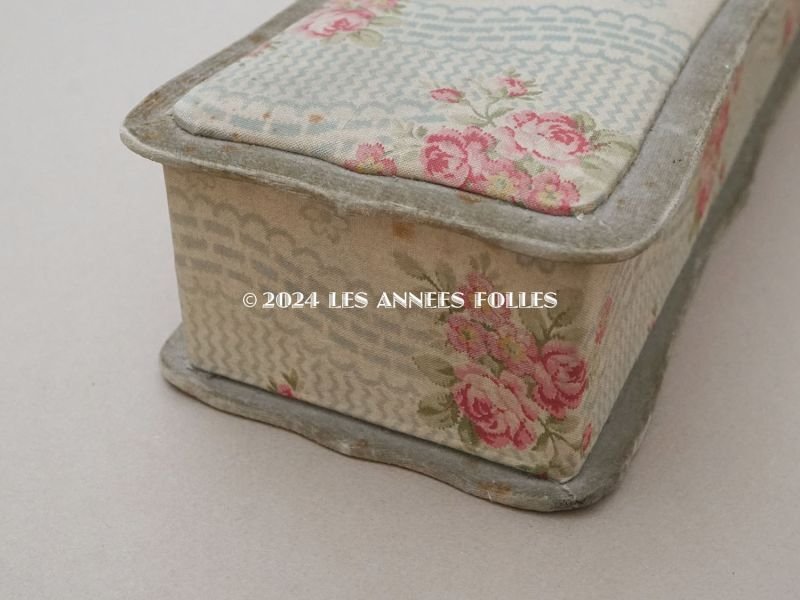 画像10: アンティーク グローブボックス 薔薇模様のカルトナージュボックス　