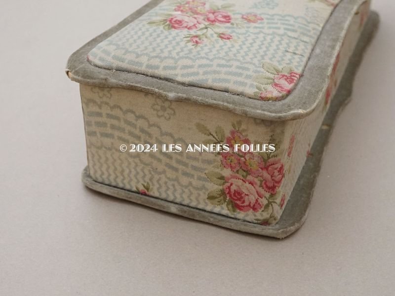 画像9: アンティーク グローブボックス 薔薇模様のカルトナージュボックス　