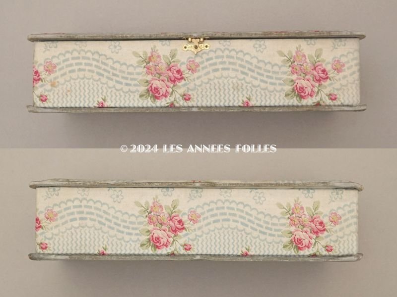 画像8: アンティーク グローブボックス 薔薇模様のカルトナージュボックス　