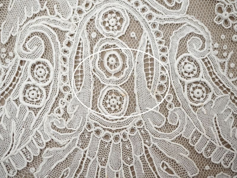 画像17: 【セール対象外】【クーポン対象外】19世紀末  アンティーク 幅広18.6cm ポワンドローズ ニードルレース 2.27m『ポワン・ド・ガーズ』『ポワン・ド・ローズ』 