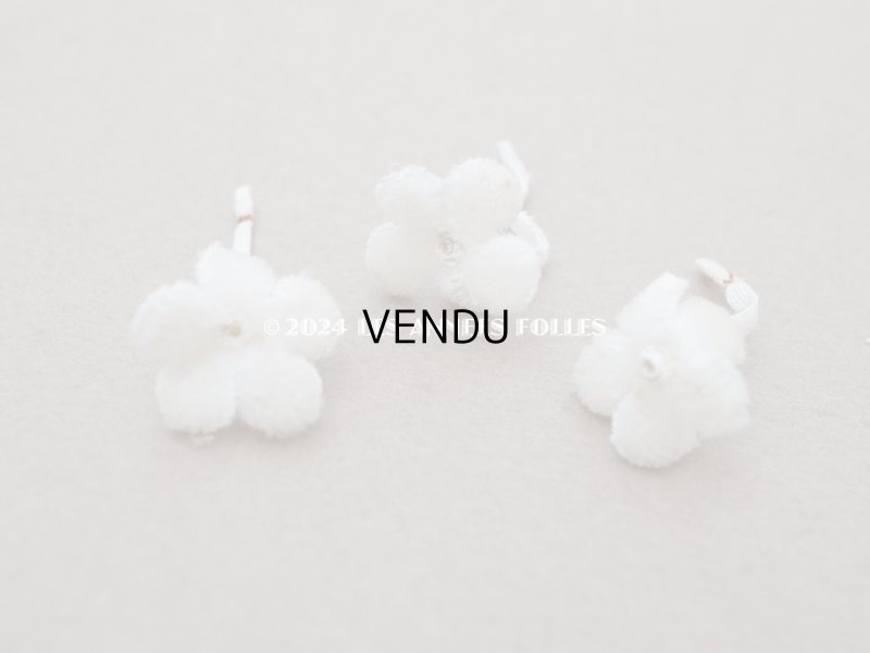画像4: アンティーク 勿忘草 ベルベットの布花  オフホワイト 10ピースのセット 約15mm