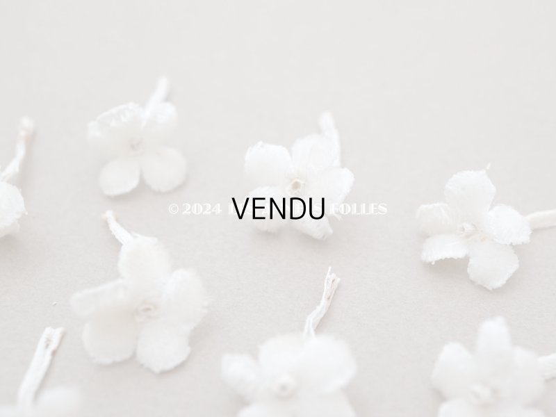 画像3: アンティーク 勿忘草 ベルベットの布花  オフホワイト 10ピースのセット 約15mm