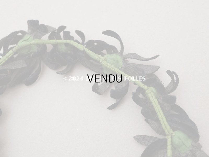 画像3: アンティーク マーガレットの布花　ベルベット 黒