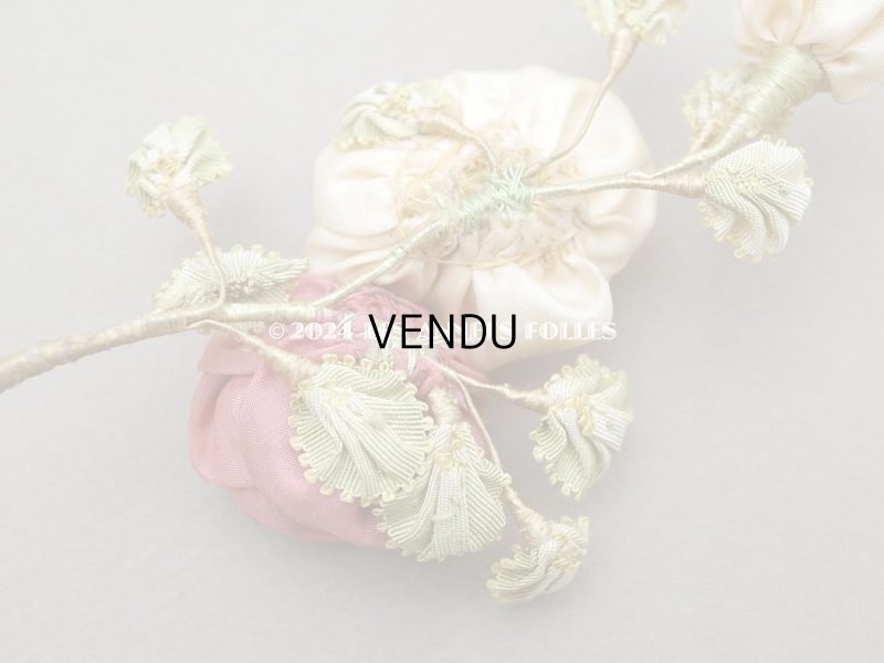 画像3: アンティーク シルク製 薔薇のロココモチーフ