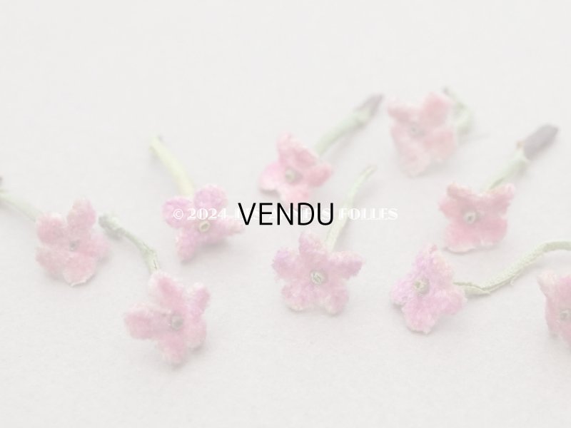 画像3: アンティーク 勿忘草 ベルベットの布花  オールドローズ 12ピースのセット 9mm